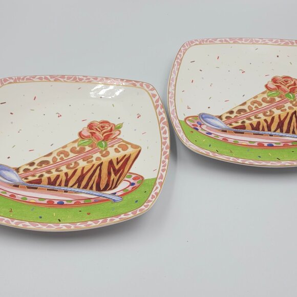 222 Fifth Sweet Confections Dessert Plates Set Sango Fine China Vintage - Picture 4 of 8